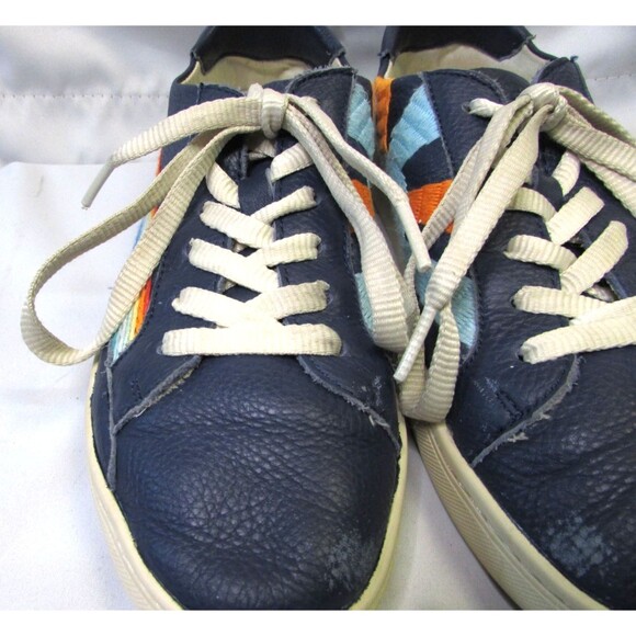 Soludos Womens Shoes Blue Leather Rainbow Wave  Chill Out Sneakers 8.5 - Picture 7 of 12